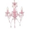 Gossi candelabru cu margele, roz, rotund, 3 becuri e14