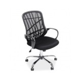 Scaun de birou cu mesh SL Dexter, cadru cromat, mecanism de balans, roti pivotante, 100 kg, negru
