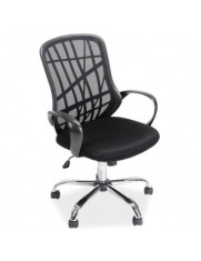 Scaun de birou cu mesh SL Dexter, cadru cromat, mecanism de balans, roti pivotante, 100 kg, negru