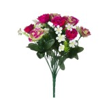 Buchet decorativ artificial, 35 cm, Roz/Alb, ATU-081300, Oem