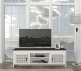 Comoda TV, Tera Home, Done, 150x48.2x35 cm, PAL, Alb/Maro &icirc;nchis