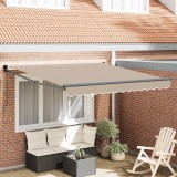 vidaXL Cortina Retractabilă Bej 350 x 250 cm Poliester și Aluminiu 3330349