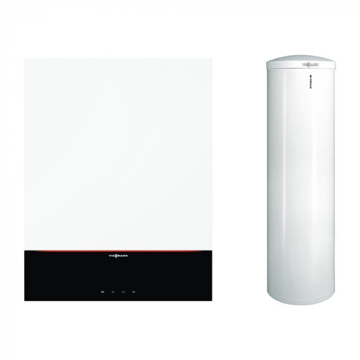 Centrala termica in condensare Viessmann Vitodens 100-W B1HF 32 kW, cu boiler monovalent 200 litri