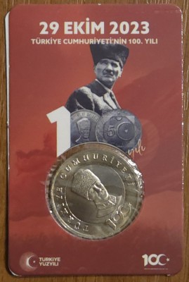 5 lire 2023, Turcia, com., blister foto