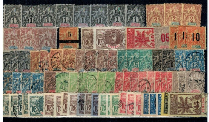 Senegal 1892-1906 - Lot timbre nestampilate si stampilate