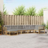 vidaXL Set de canapele de exterior cu pernă 7 pcs Alb și gri deschis 3386745