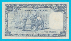Burma 10 Kyats &amp;quot;Aung San&amp;quot; 1958 UNC p#48 foto