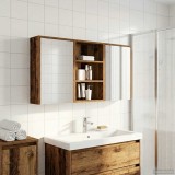 vidaXL Set dulap baie cu raft 3 pcs 126 x 16 x 62.5 cm Lemn compozit 3403830