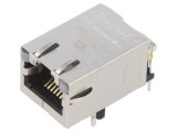 Soclu RJ45 ecranat cu LED 8p8c THT
