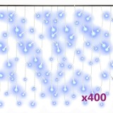 Cumpara ieftin Lumini de perdea tip gheata 400 LED-uri albastru 8 functii 10 m