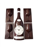 Cumpara ieftin Ceas de perete decorativ Sticla Sampanie si Pahare, 36cm, maro, plastic, modern, analogic, quartz