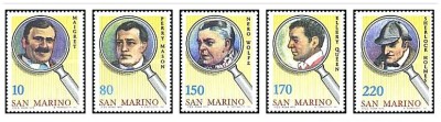 San Marino 1979 - Detectivi in literatura, serie neuzata foto