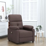 VidaXL Fotoliu de masaj, maro &icirc;nchis, material textil