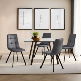 Set 4 scaune bucatarie Lexnitz gri inchis [en.casa] HausGarden Leisure, [en.casa]