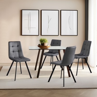 Set 4 scaune bucatarie Lexnitz gri inchis [en.casa] HausGarden Leisure foto