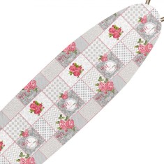 Husă Masă de Călcat, Bumbac, Model Carouri și Flori, 140x50cm, Multicolor
