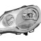 Far VW Polo Hatchback 04.2005-08.2009 TYC partea Stanga, tip bec H1+H7, culoare rama argintiu