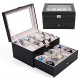 Cumpara ieftin Cutie depozitare 20 ceasuri piele ecologica, Watchbox