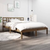 Cumpara ieftin Cadru de pat, maro miere, 200x200 cm, lemn masiv