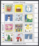 Guernsey 1991 - Desene de copii - Timbre de Crăciun, Bloc , MNH