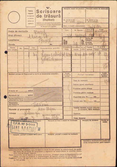 HST A2031 Scrisoare de trăsură 1940 Societatea Mica Brad Hunedoara - Hălmagiu