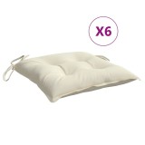 Cumpara ieftin Perne de scaun, 6 buc., alb crem, 50x50x7 cm, textil oxford