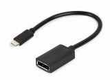 CABLU video GEMBIRD, adaptor USB 3.1 Type-C (T) la DisplayPort (M), 15cm, rezolutie maxima 4K UHD (3840 x 2160) la 60 Hz, negru, &quot;A-CM-DPF-02&quot; (timbru