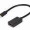 CABLU video GEMBIRD, adaptor USB 3.1 Type-C (T) la DisplayPort (M), 15cm, rezolutie maxima 4K UHD (3840 x 2160) la 60 Hz, negru, &quot;A-CM-DPF-02&quot; (timbru