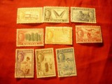 Serie mica Sarawak colonie britanica 1950 ,Rege George VI ,peisaje , 9val.stamp., Stampilat