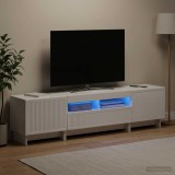 Cumpara ieftin Dulap TV LED cu 5 piese Alb foarte lucios Lemn prelucrat
