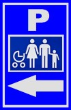 Placuta de parcare mama si copil cu sageata in stanga