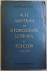 ALTE MENTIUNI DE ISTORIOGRAFIE LITERARA SI FOLCLOR - PERPESSIUCIUS 1957-1960 1961