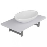Cumpara ieftin Set mobilier de baie, 2 piese, alb, ceramica