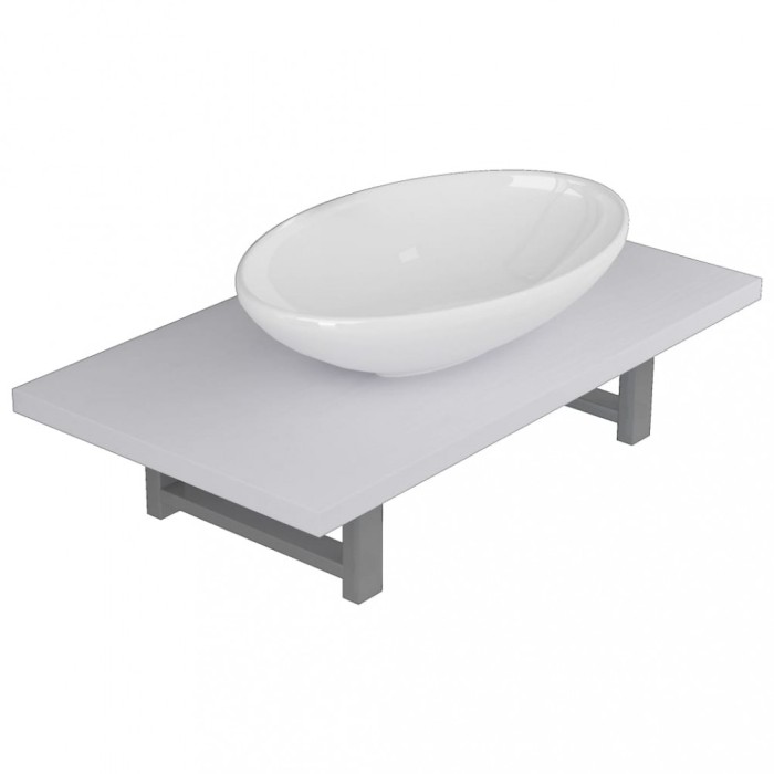 Set mobilier de baie, 2 piese, alb, ceramica