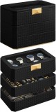 Cumpara ieftin Cutie depozitare ceasuri Songmics Negru 27.2x16.8x20.5 cm