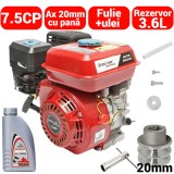 Cumpara ieftin Motor pe benzina 7.5CP + fulie ax cu pana 20mm + ulei 4 timpi (7.5CP+F+U)