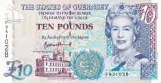 Bancnota Guernsey 10 Pounds 2015 UNC foto