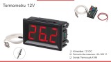 Termometru Digital 12V -30-500&deg;C cu Sonda Termocuplu Tip K, Display Rosu 1.9inch, Aparat Masura Temperatura