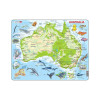 Puzzle maxi Harta Australiei cu animale, orientare tip vedere, 65 de piese, Larsen EduKinder World