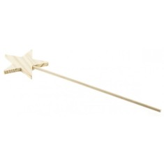 Bagheta Stea Mica Lemn DACO, 9.5x36 cm, Culoare Natur, Accesorii Craft, Accesorii Creatie, Bagheta de Lemn, Bagheta cu Stea, Bagheta de Lemn cu Stelut foto