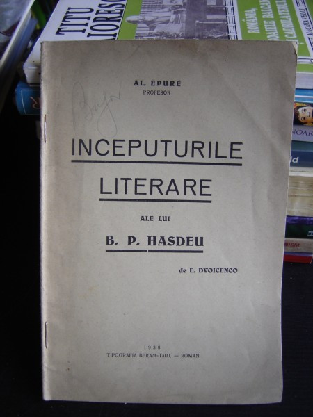 INCEPUTURILE LITERARE ALE LUI B.P. HASDEU DE AL. EPURE