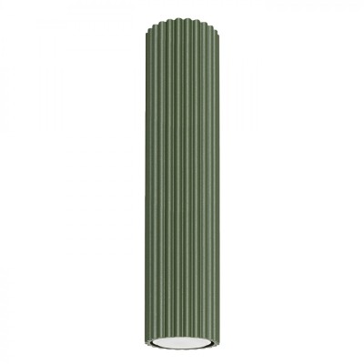 Lampă De Tavan Karbon Verde Măsliniu Din Aluminiu, 1 Bec Tub Minimalist De Interior. foto