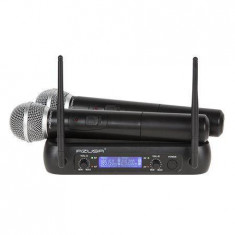 Set 2 Microfoane VHF Azusa Modulatie FM Negru foto