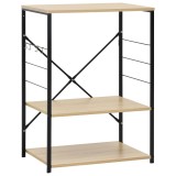 Cumpara ieftin Dulap microunde, negru/stejar 60x39,6x79,5 cm lemn prelucrat