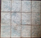 Harta pe suport din p&acirc;nză Sibiu si imprejurimi aprox 1900