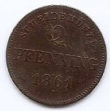 Germania 2 Pfenning 1861 - Ludwig II, Cupru, 20 mm KM-857, Europa, Cupru (arama)