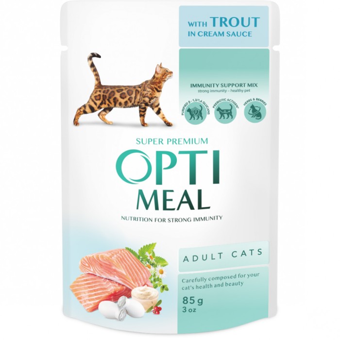 Optimeal Hrana umeda pisici adulte - cu Pastrav in sos, set 12 0,085kg