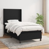 Cumpara ieftin Pat box spring cu saltea, negru, 80x200 cm, textil