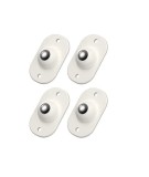 Set 4 Roti Adezive Rotative 360 Grade Mutare Mobila Usoara, ABS+Otel, Albe, 4.5x2.8x1.4cm, Max 8kg