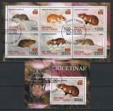 Timorul de Est 2001 - Seria Completă + Coliță Filatelică &bdquo;Faună / Specii de H&acirc;rciogi și Rozătoare Small Mammals&rdquo; Ștampilat - Cod: -SW13